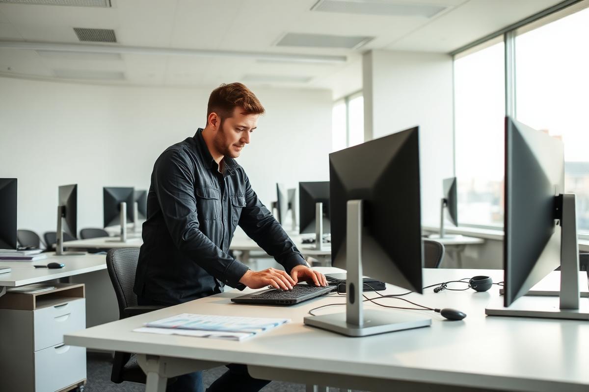 IT-medewerker aan het werk in een modern kantoor in Alkmaar